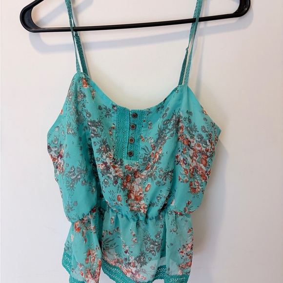 Iris Basic Teal Floral Women's Top - Picture 8 of 13